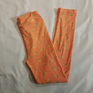 LulaRoe girks L/XL pink flower leggings